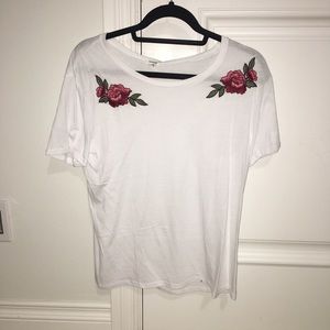 Rose Patch White T-shirt
